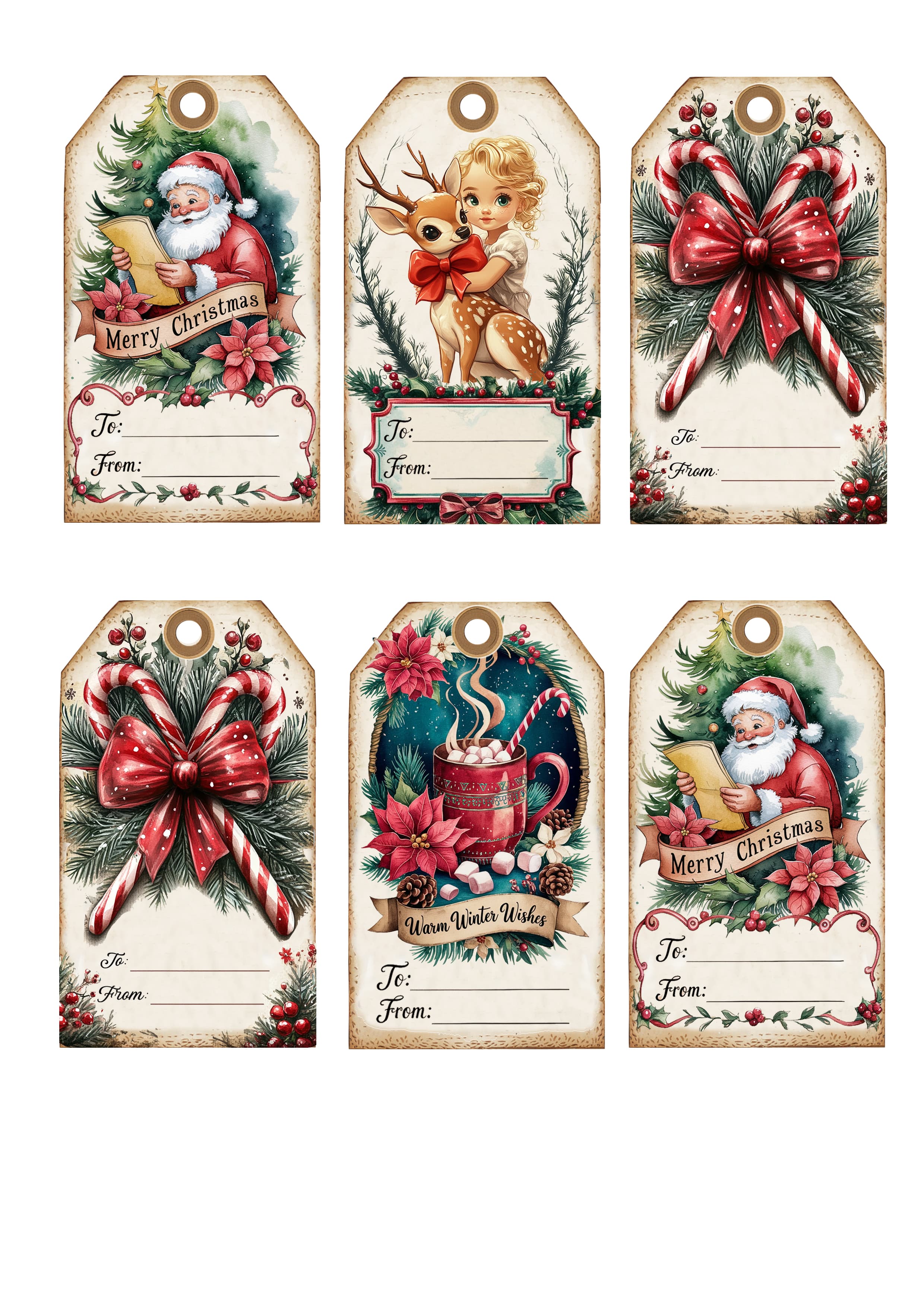 Etiquetas de Regalo de Navidad: Pack de Diseños