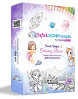 Prompts JSON Perfectos para Libros de Colorear con IA